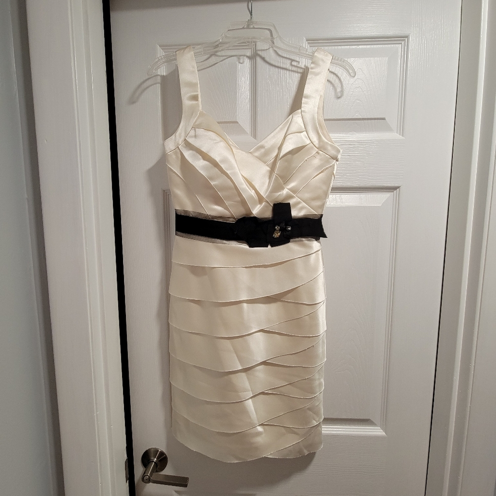 Cream evening engagement dress